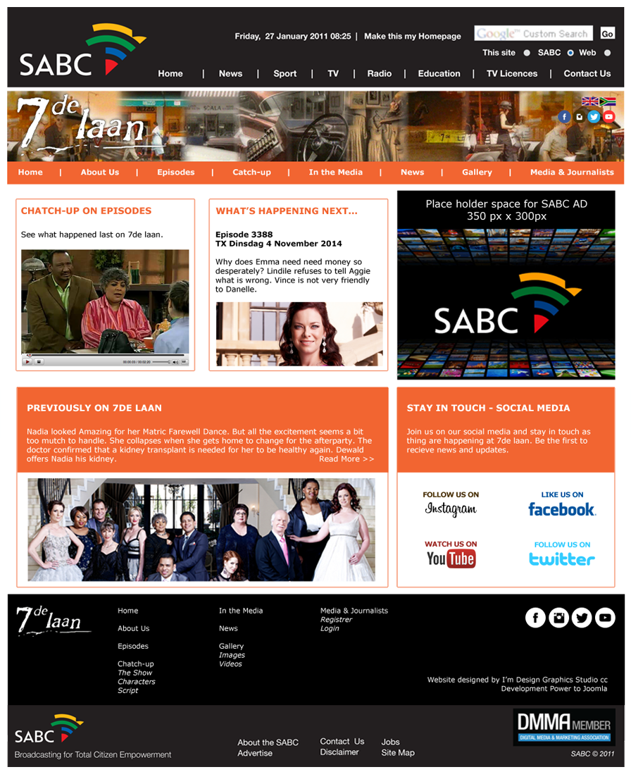 SABC 7de Laan Website Design